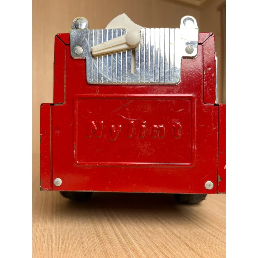 Vintage 80s Nylint Rescue Pumper Fire Truck Red Pressed Steel Metal Muscle Toy